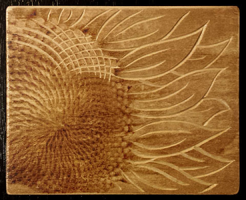 Hand carved sunflower wall decoration