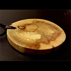 Beech wood pendant on cord