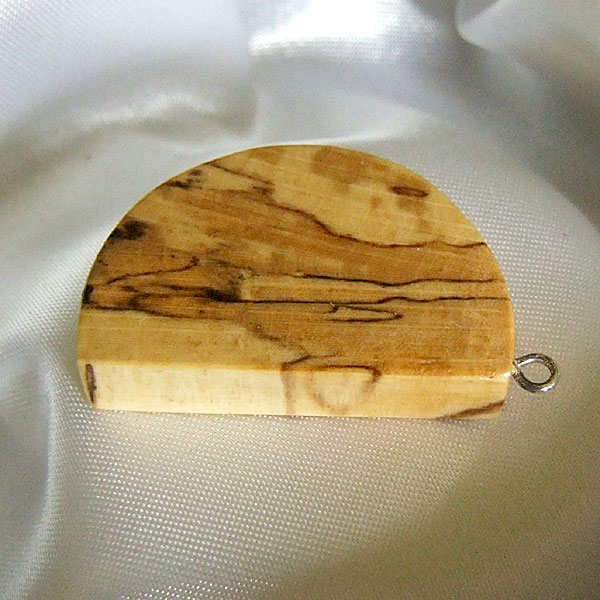 Half Moon marble wood pendant
