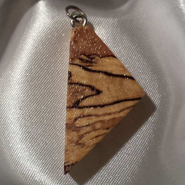 Triangle marble wood pendant